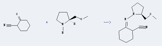 Cyclohexanecarbonitrile,2-oxo- is used to produce (2S)-1-((2R/S)-2-Cyanocyclohexylideneamino)-2-methoxymethylpyrrolidine